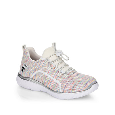 RIEKER - M5070-90 SLIP-ON MOCK LACE CASUAL TRAINER - MULTI PRINT