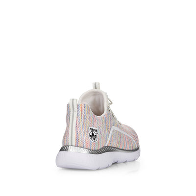 RIEKER - M5070-90 SLIP-ON MOCK LACE CASUAL TRAINER - MULTI PRINT