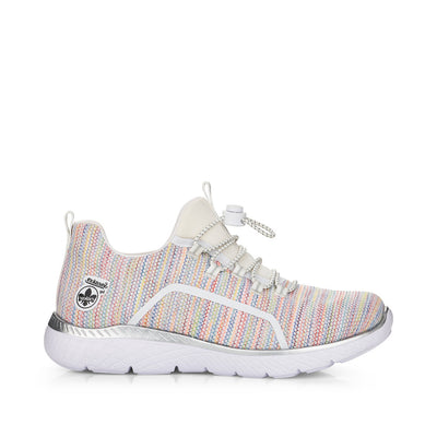 RIEKER - M5070-90 SLIP-ON MOCK LACE CASUAL TRAINER - MULTI PRINT