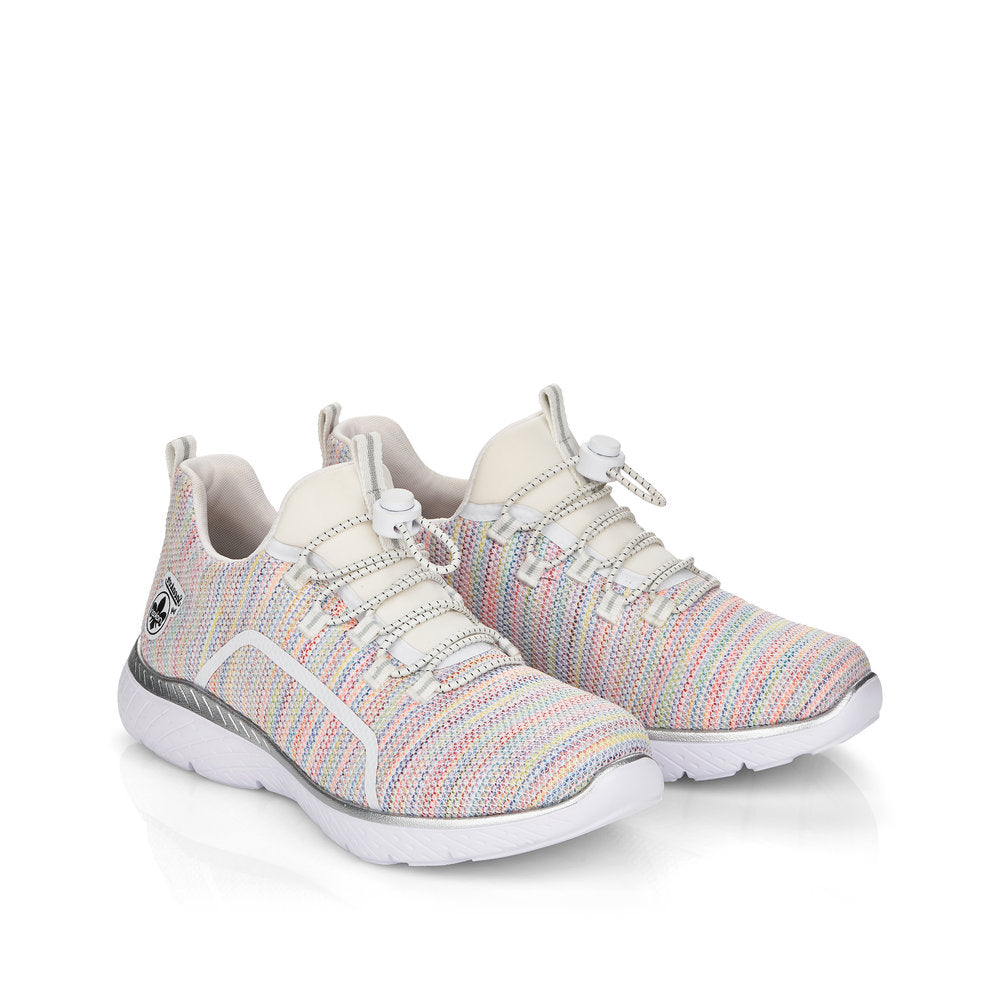 RIEKER - M5070-90 SLIP-ON MOCK LACE CASUAL TRAINER - MULTI PRINT