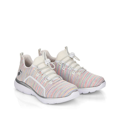 RIEKER - M5070-90 SLIP-ON MOCK LACE CASUAL TRAINER - MULTI PRINT