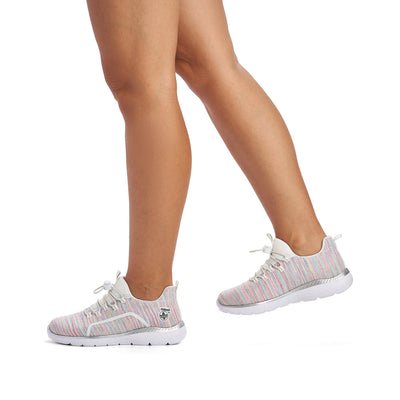 RIEKER - M5070-90 SLIP-ON MOCK LACE CASUAL TRAINER - MULTI PRINT
