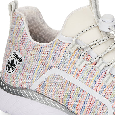RIEKER - M5070-90 SLIP-ON MOCK LACE CASUAL TRAINER - MULTI PRINT