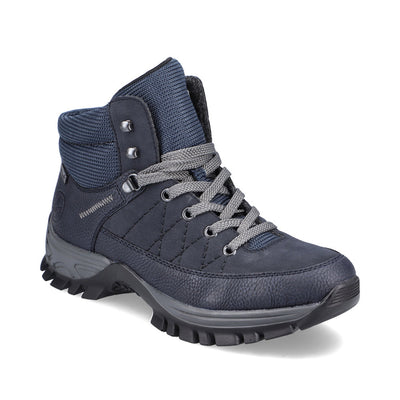 RIEKER - M9830-15 TEX FASHION LACED COMFORT WALKING BOOT - NAVY
