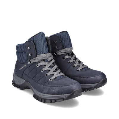 RIEKER - M9830-15 TEX FASHION LACED COMFORT WALKING BOOT - NAVY