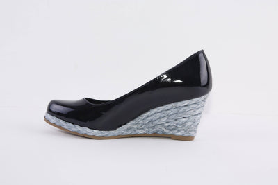 MARCO TOZZI - 22440-826 HIGH WEDGE FASHION SHOE - NAVY PATENT