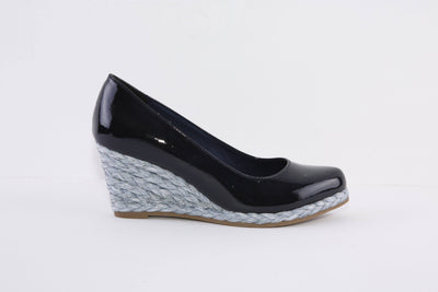MARCO TOZZI - 22440-826 HIGH WEDGE FASHION SHOE - NAVY PATENT