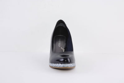 MARCO TOZZI - 22440-826 HIGH WEDGE FASHION SHOE - NAVY PATENT