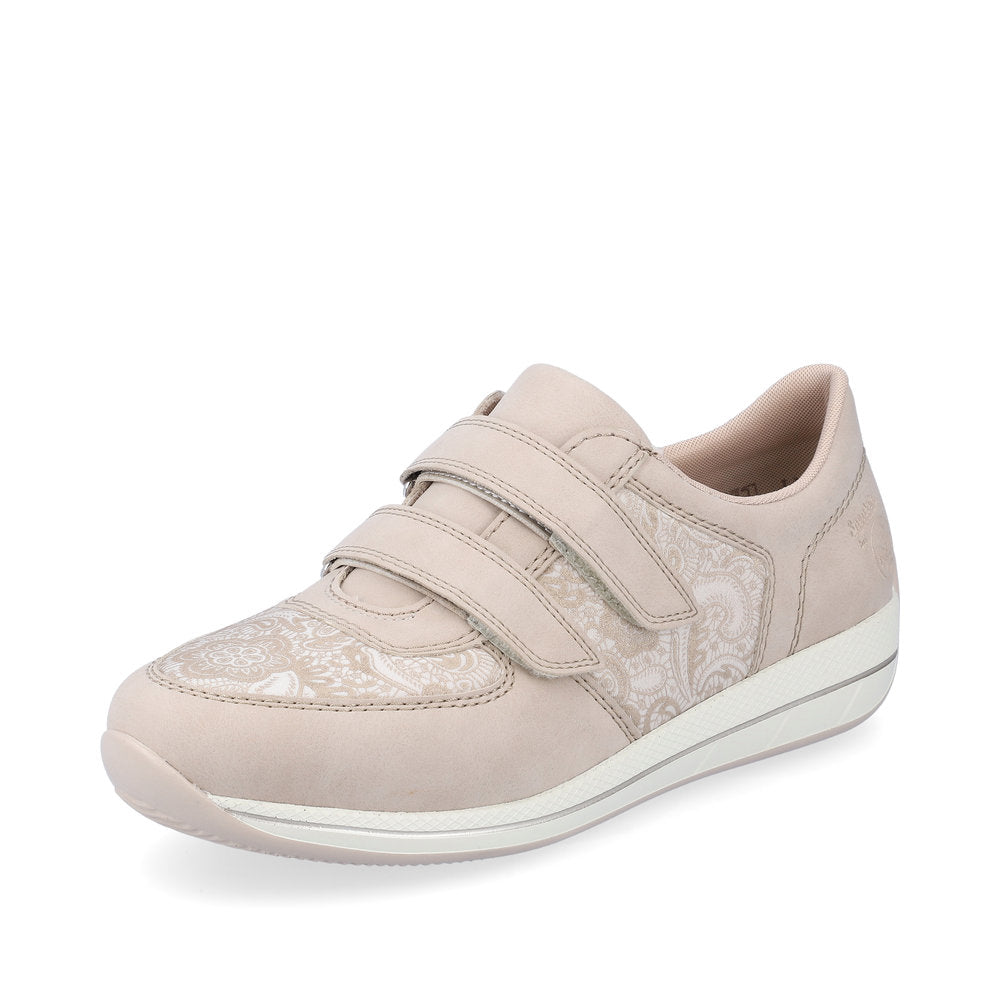 RIEKER - N1168-63 DOUBLE VELCRO COMFORT SHOE - GOLD