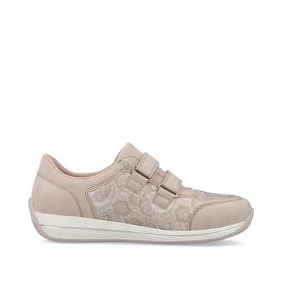 RIEKER - N1168-63 DOUBLE VELCRO COMFORT SHOE - GOLD