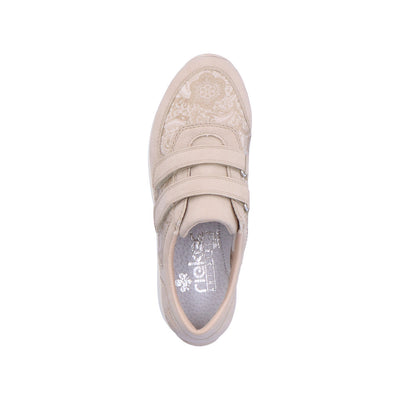 RIEKER - N1168-63 DOUBLE VELCRO COMFORT SHOE - GOLD