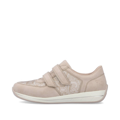 RIEKER - N1168-63 DOUBLE VELCRO COMFORT SHOE - GOLD