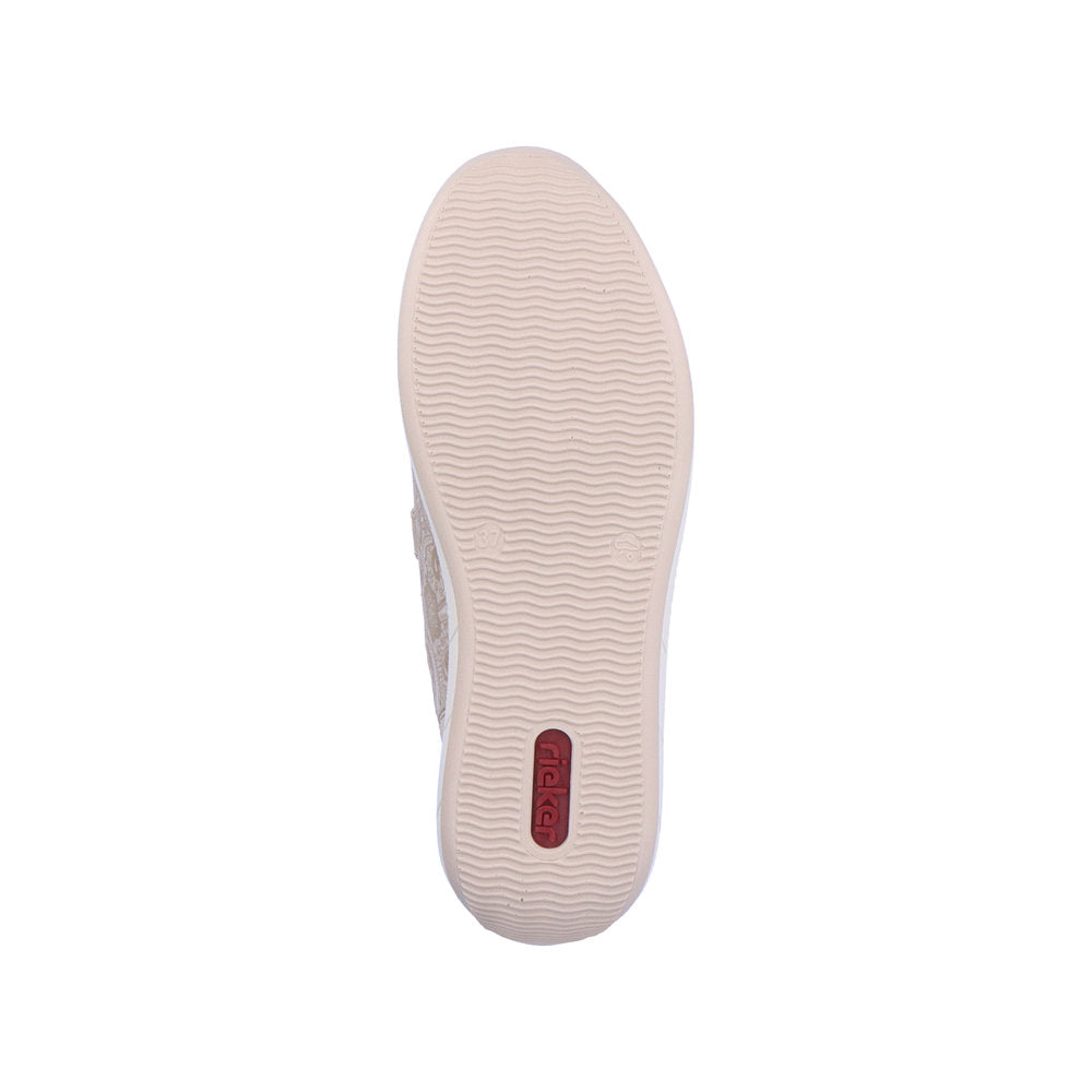 RIEKER - N1168-63 DOUBLE VELCRO COMFORT SHOE - GOLD