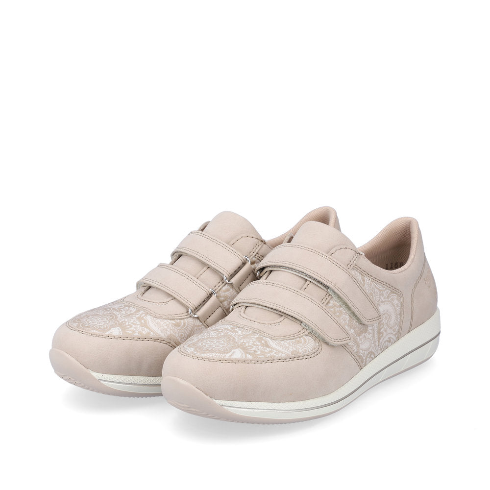 RIEKER - N1168-63 DOUBLE VELCRO COMFORT SHOE - GOLD