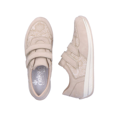 RIEKER - N1168-63 DOUBLE VELCRO COMFORT SHOE - GOLD