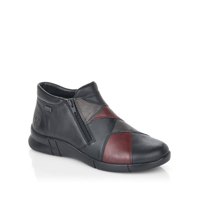 RIEKER - N2184-00 TEX TWIN ZIP FLAT BOOT - BLACK MULTI