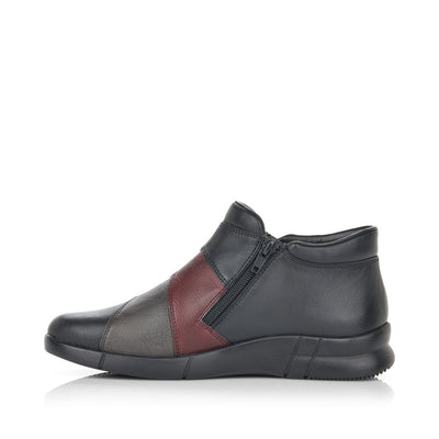 RIEKER - N2184-00 TEX TWIN ZIP FLAT BOOT - BLACK MULTI