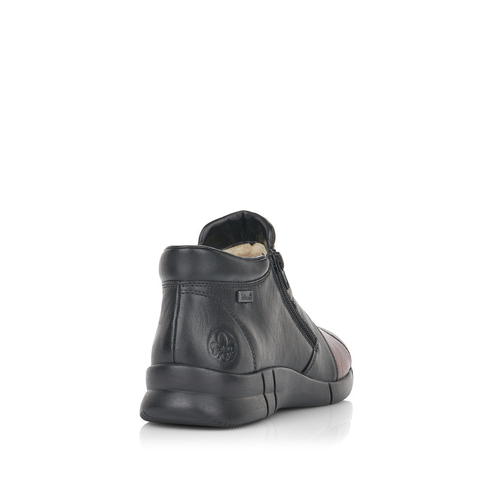 RIEKER - N2184-00 TEX TWIN ZIP FLAT BOOT - BLACK MULTI