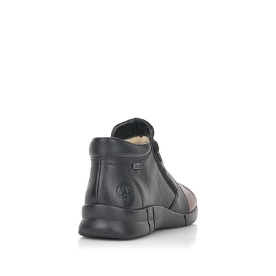 RIEKER - N2184-00 TEX TWIN ZIP FLAT BOOT - BLACK MULTI