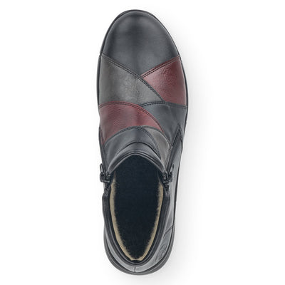RIEKER - N2184-00 TEX TWIN ZIP FLAT BOOT - BLACK MULTI