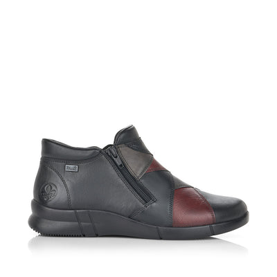 RIEKER - N2184-00 TEX TWIN ZIP FLAT BOOT - BLACK MULTI