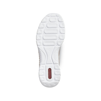 RIEKER - N42K6-40- FLAT SLIP-ON "TOGGLE LACE" COMFORT SHOE - SILVER MIX