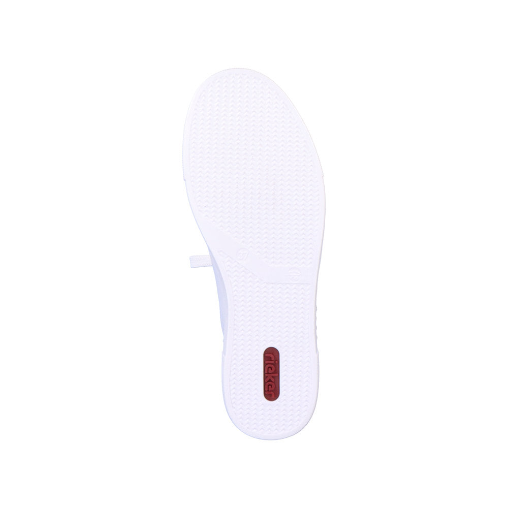 RIEKER - N4921-81 CASUAL LACE-UP SHOE WITH A ZIPPER - WHITE