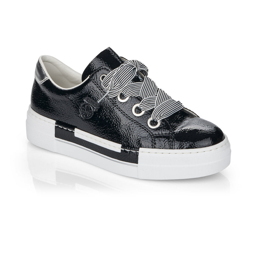 RIEKER N49A2-00 LADIES BLACK LACE UP SHOES