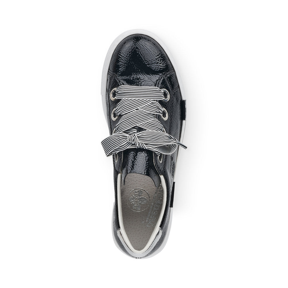 RIEKER N49A2-00 LADIES BLACK LACE UP SHOES