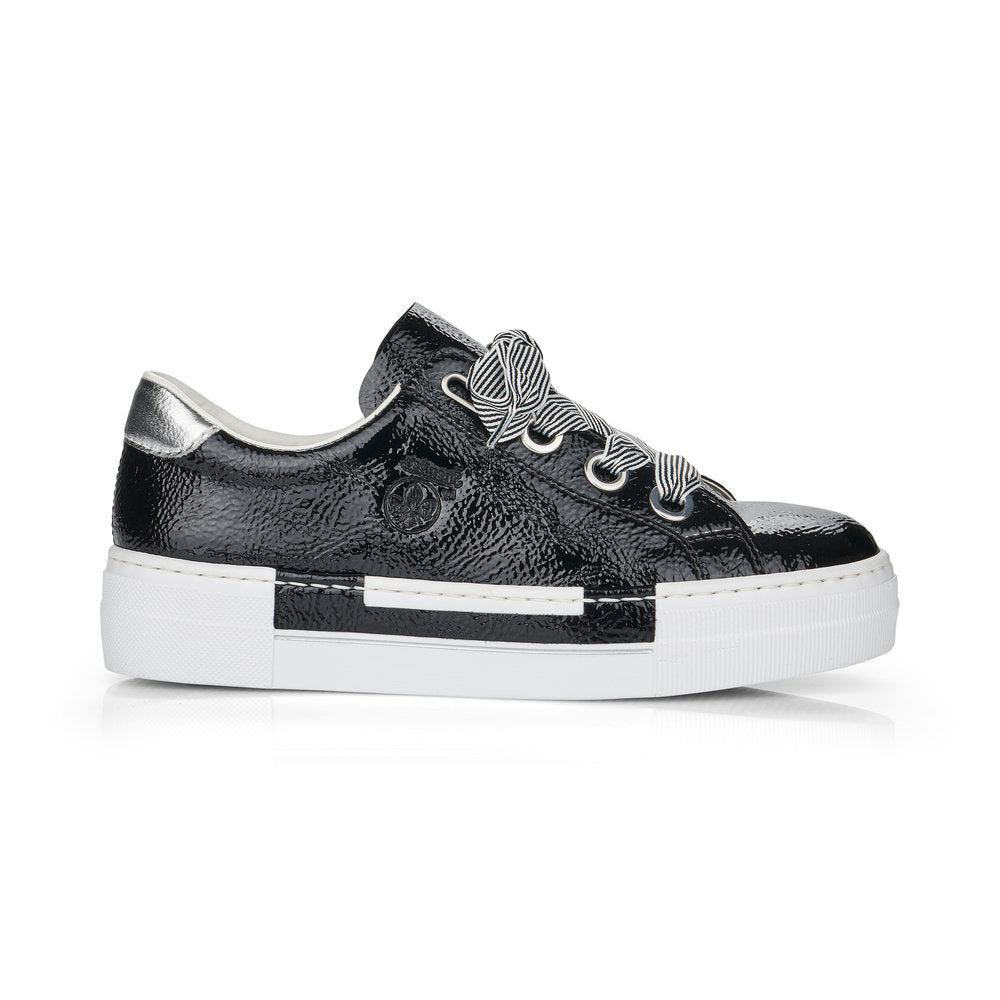 RIEKER N49A2-00 LADIES BLACK LACE UP SHOES
