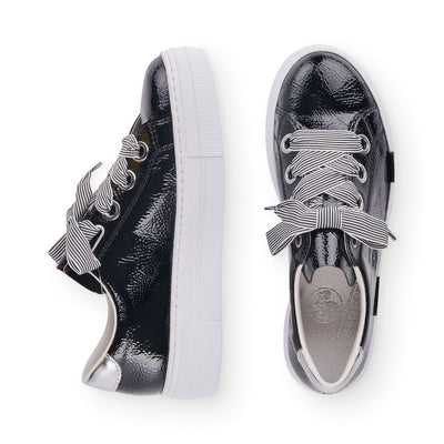 RIEKER N49A2-00 LADIES BLACK LACE UP SHOES