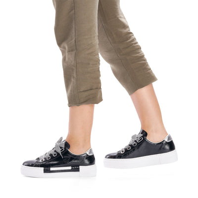 RIEKER N49A2-00 LADIES BLACK LACE UP SHOES