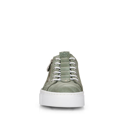 RIEKER - N5953-52 MOC LACE FASHION SHOE WITH ZIP - GREEN