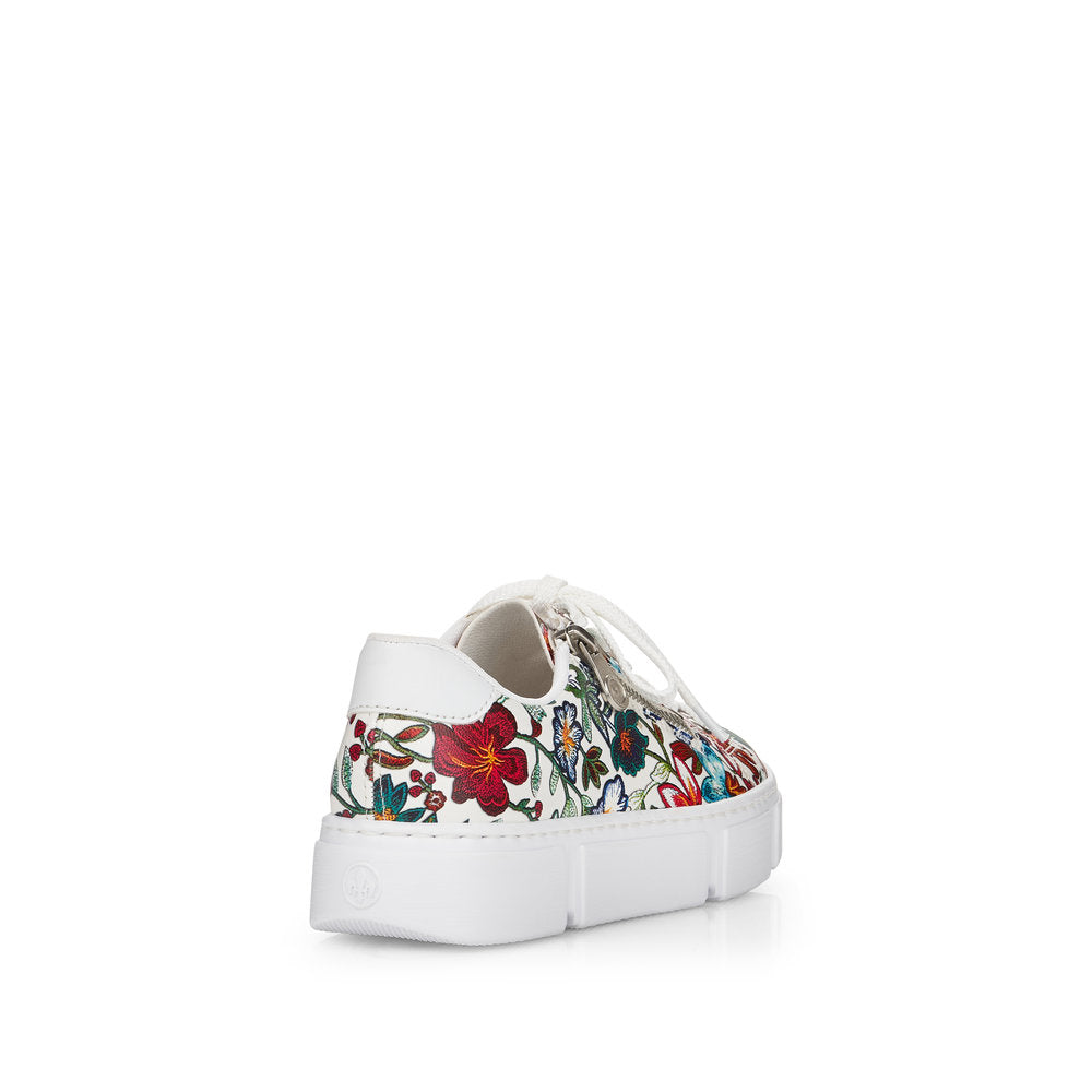 RIEKER- N59L1-90 FLAT LACED/ZIP FASHION SHOE - MULTI PRINT