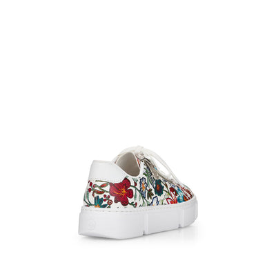 RIEKER- N59L1-90 FLAT LACED/ZIP FASHION SHOE - MULTI PRINT