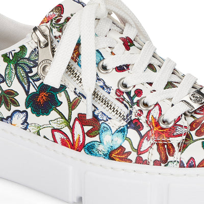 RIEKER- N59L1-90 FLAT LACED/ZIP FASHION SHOE - MULTI PRINT