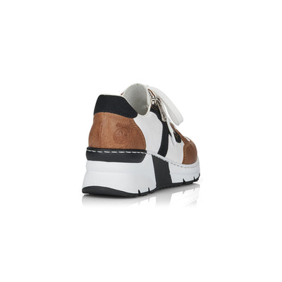 RIEKER N6303-64 LADIES WHITE COMBINATION LACE UP SHOES