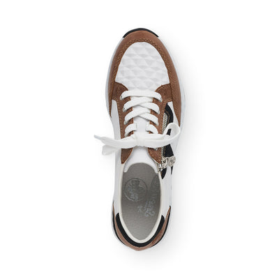 RIEKER N6303-64 LADIES WHITE COMBINATION LACE UP SHOES