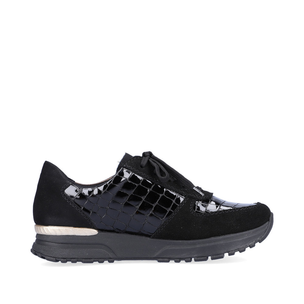 RIEKER N7412-00 LACED FASHION SHOE - BLACK MULTI