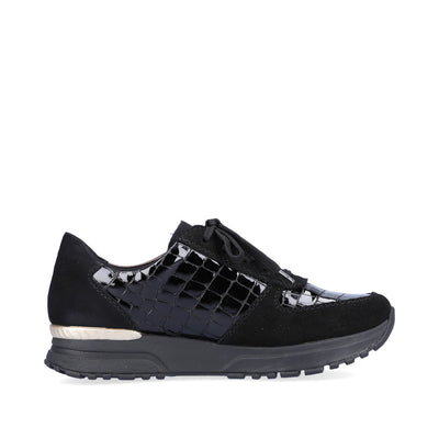 RIEKER N7412-00 LACED FASHION SHOE - BLACK MULTI