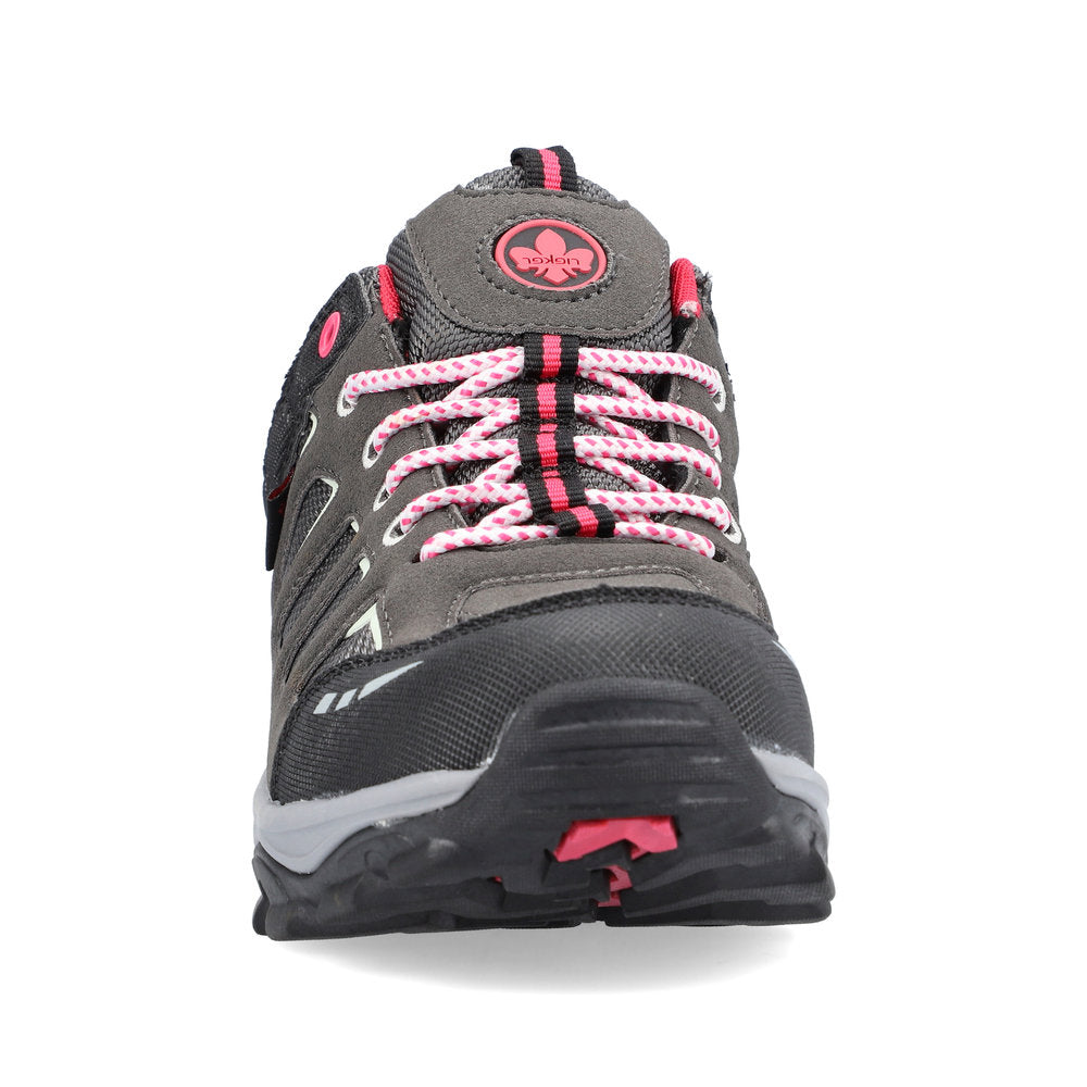 RIEKER - N8820-43 TEX LACED WALKING SHOE - GREY/PINK