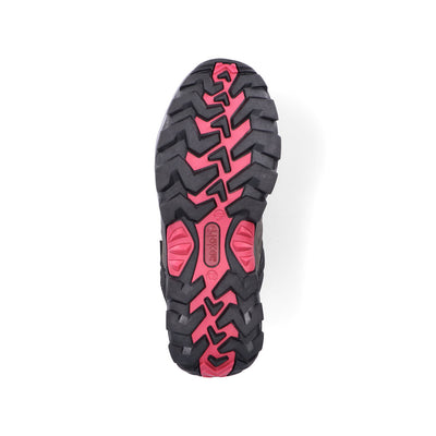 RIEKER - N8820-43 TEX LACED WALKING SHOE - GREY/PINK