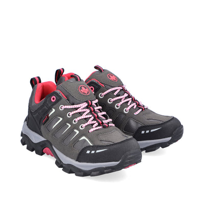 RIEKER - N8820-43 TEX LACED WALKING SHOE - GREY/PINK