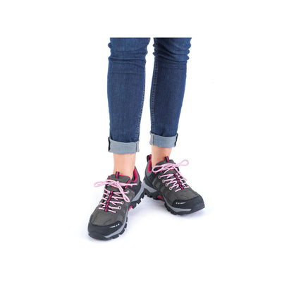 RIEKER - N8820-43 TEX LACED WALKING SHOE - GREY/PINK