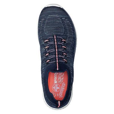 RIEKER N9474-15 LADIES BLUE LACE UP SHOES