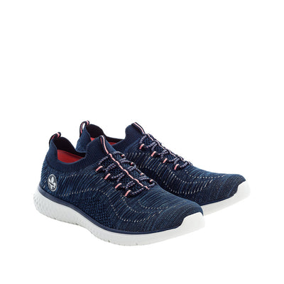 RIEKER N9474-15 LADIES BLUE LACE UP SHOES
