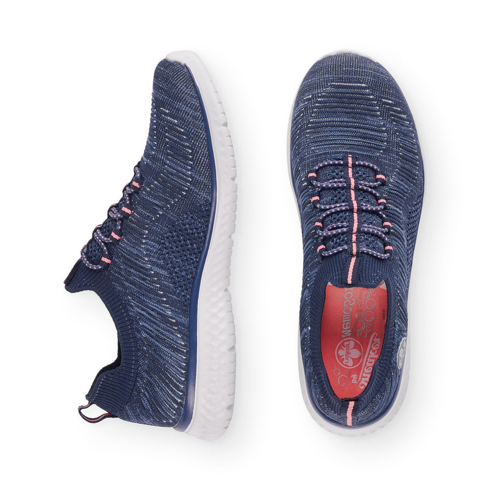 RIEKER N9474-15 LADIES BLUE LACE UP SHOES