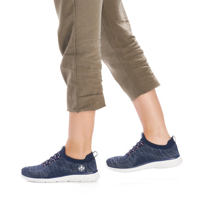 RIEKER N9474-15 LADIES BLUE LACE UP SHOES