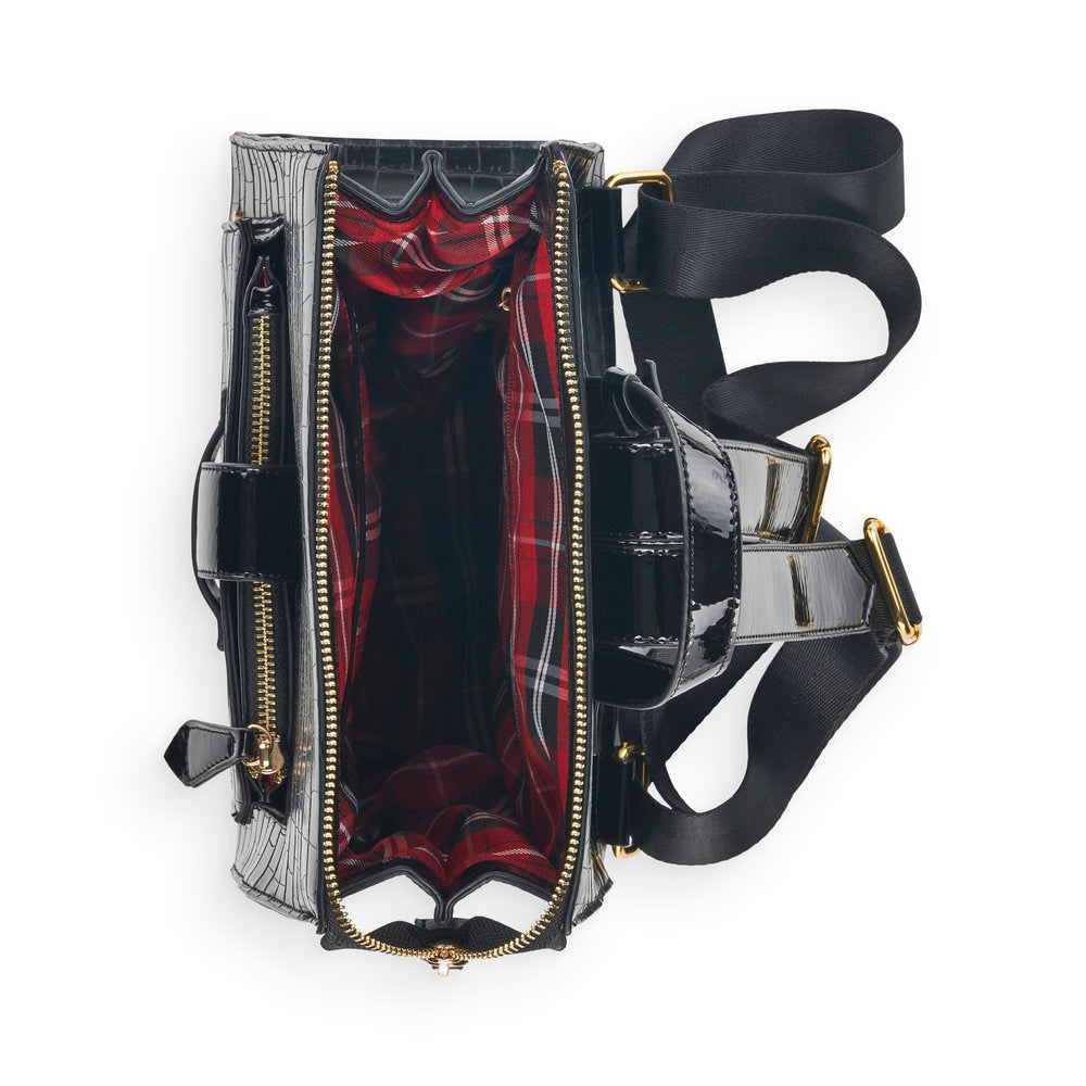REMONTE- Q0515-02 ZIP BACKPACK WITH FRONT FLAP - BLACK CROC