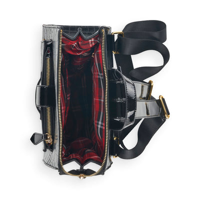 REMONTE- Q0515-02 ZIP BACKPACK WITH FRONT FLAP - BLACK CROC